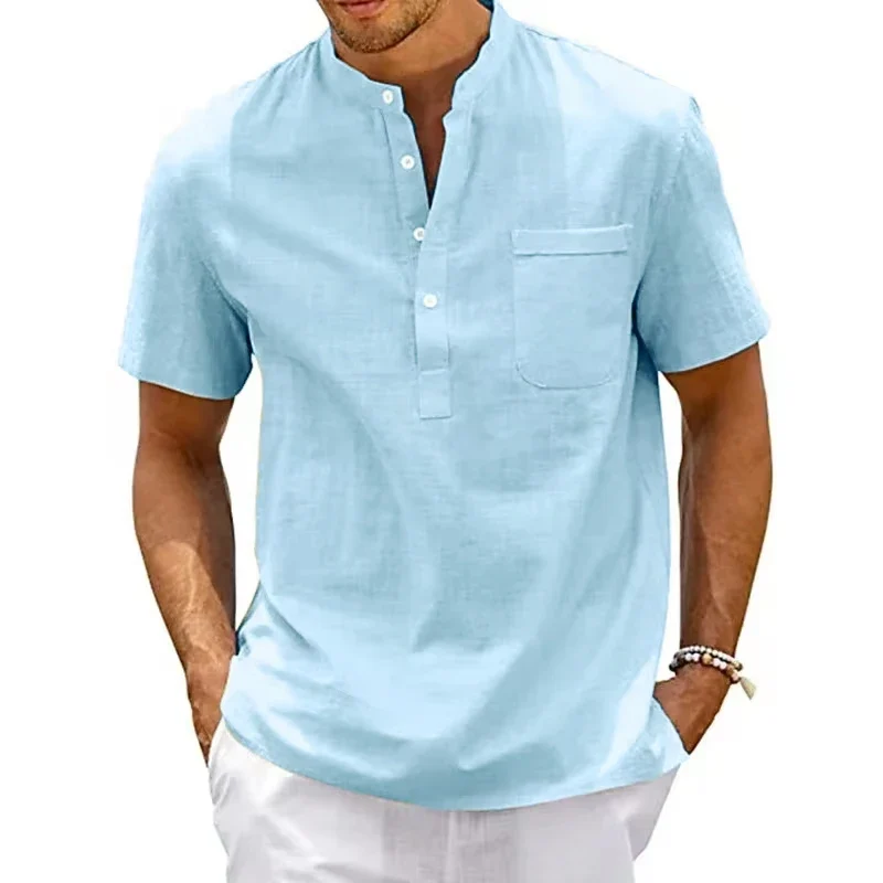 Elegant Short-Sleeved Cotton Shirt