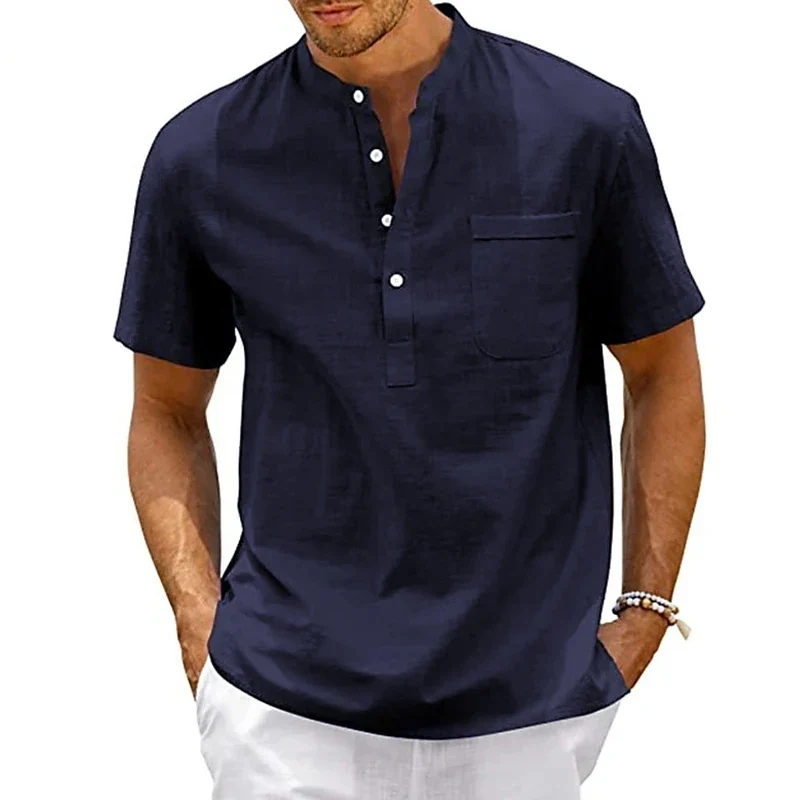 Elegant Short-Sleeved Cotton Shirt
