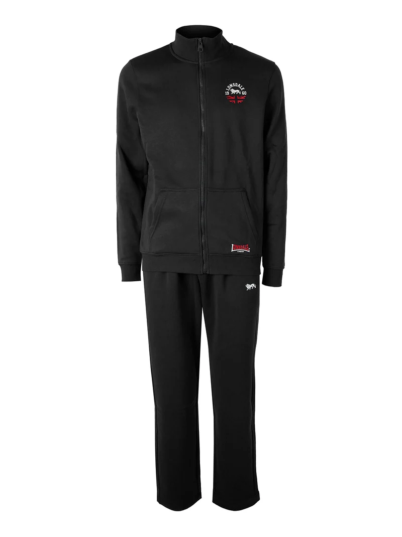 Completo tuta da uomo in felpa con zip - nero