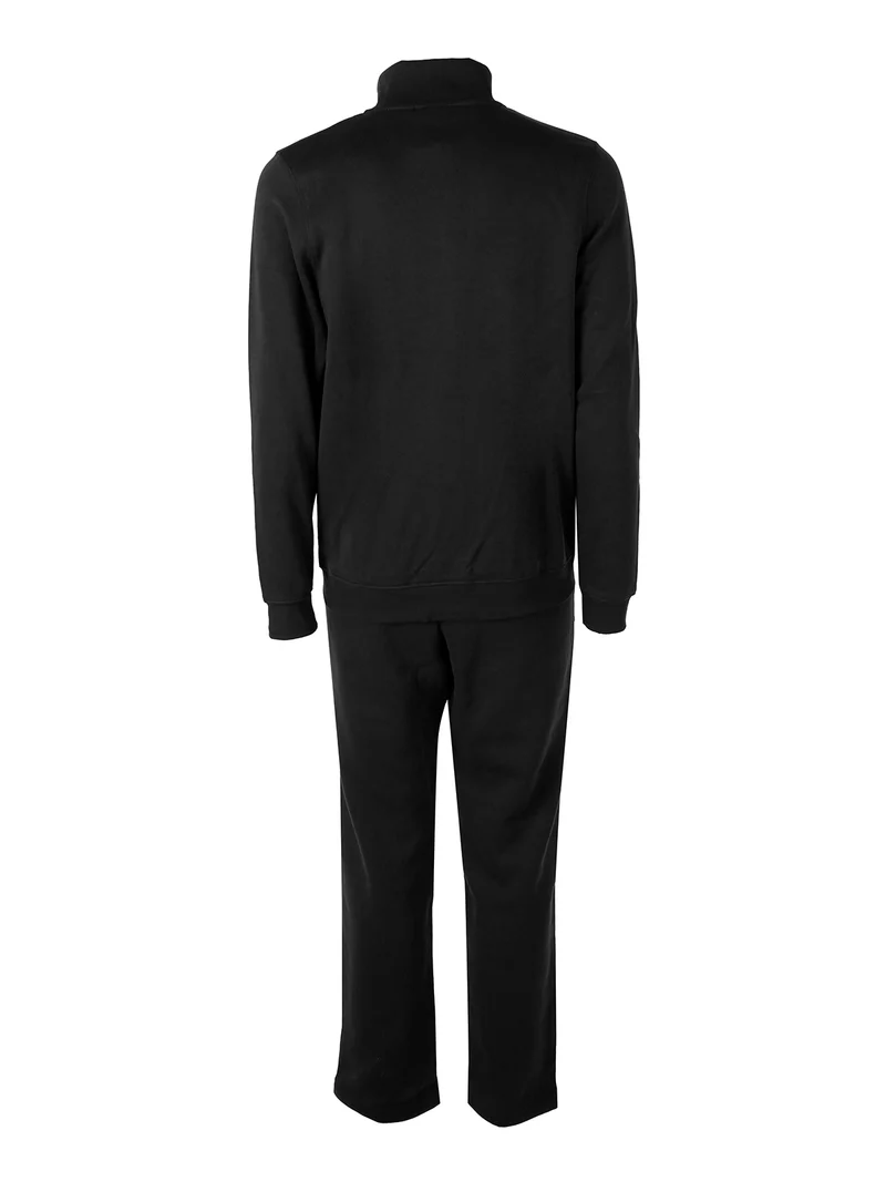 Completo tuta da uomo in felpa con zip - nero