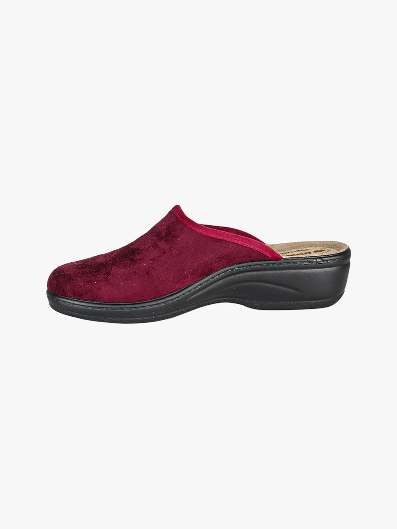 Pantofole donna in velluto con farfalla brillantinata - bordeaux