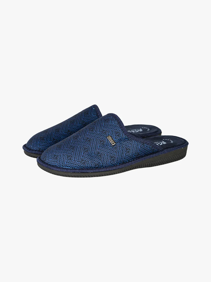 Pantofole da uomo in tessuto con stampe - blu