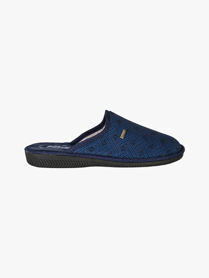 Pantofole da uomo in tessuto con stampe - blu