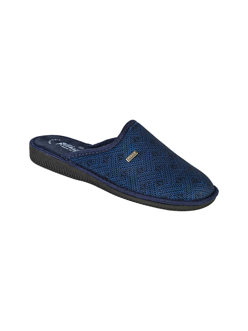 Pantofole da uomo in tessuto con stampe - blu
