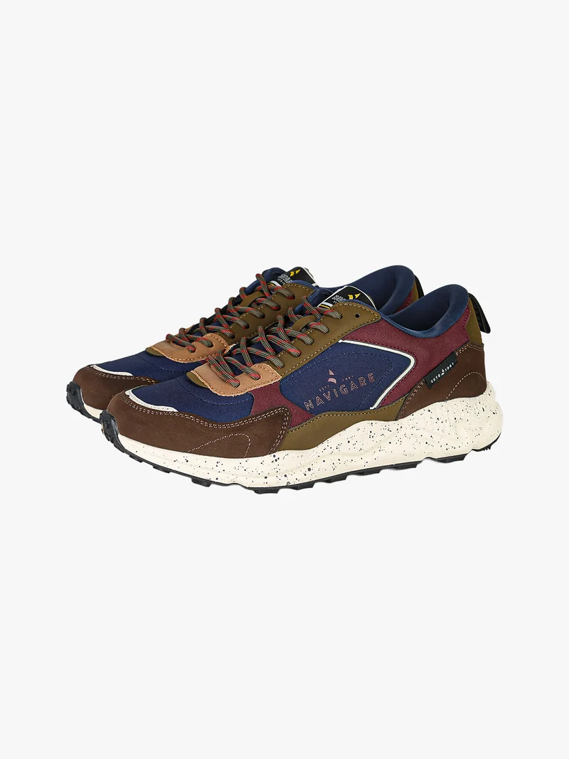 Sneakers stringate da uomo multicolore - blu scuro