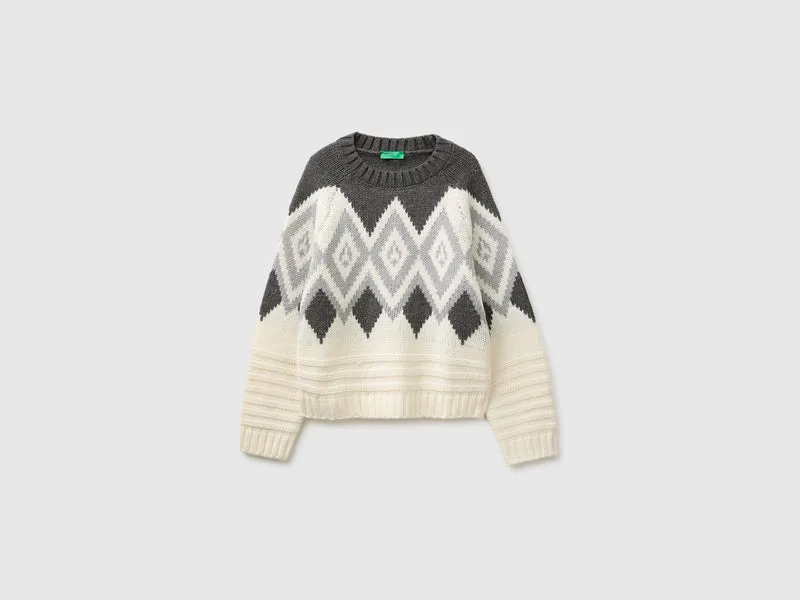 Pullover mit nordischem Jacquardmuster