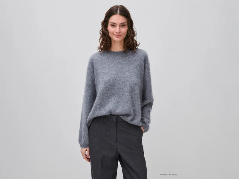 Oversized-Pullover aus Wolle, Kaschmir und Seide