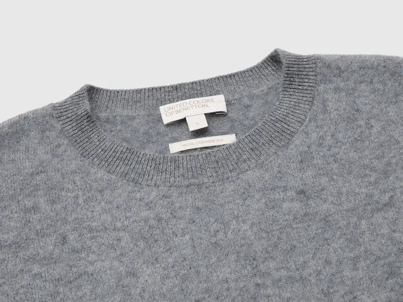 Oversized-Pullover aus Wolle, Kaschmir und Seide