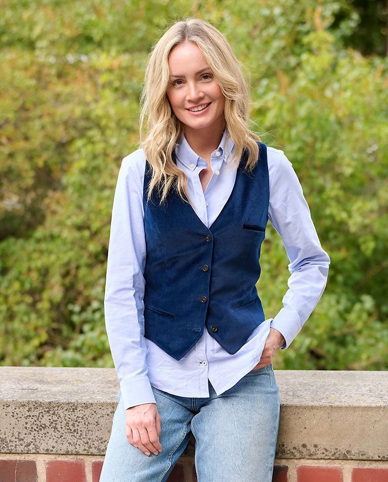 Damen Samtweste "Lea" in navy