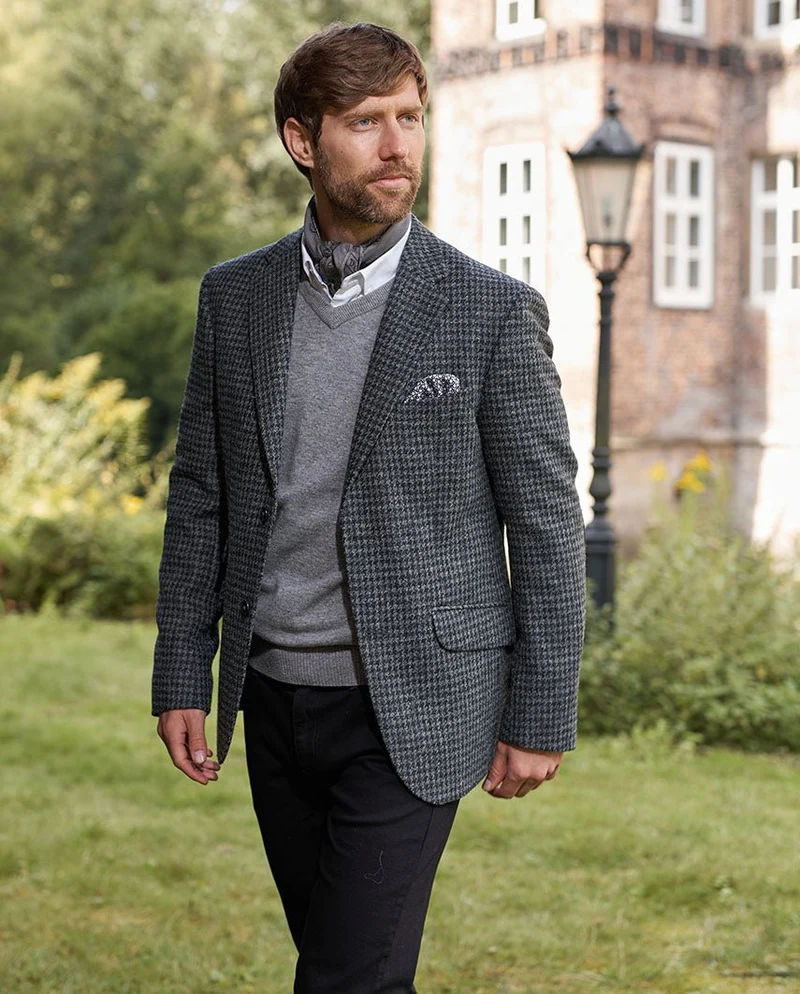 Harris Tweed Sakko "London" black houndstooth