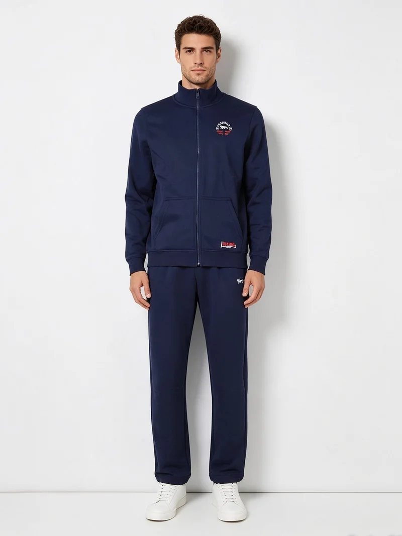Completo tuta da uomo in felpa con zip - blu scuro