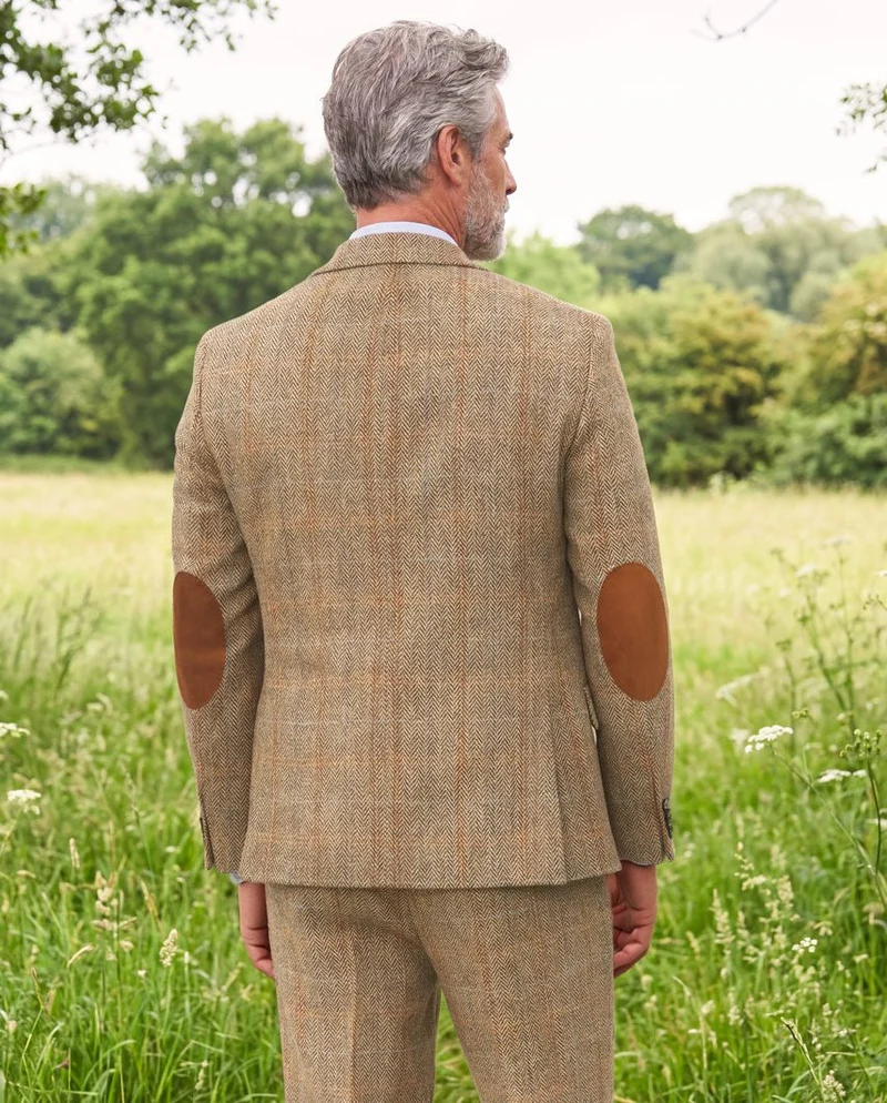 Harris Tweed Sakko "London" in sand herringbone