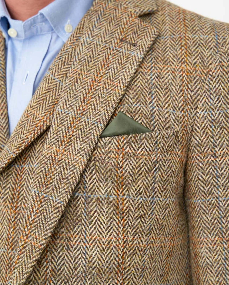 Harris Tweed Sakko "London" in sand herringbone