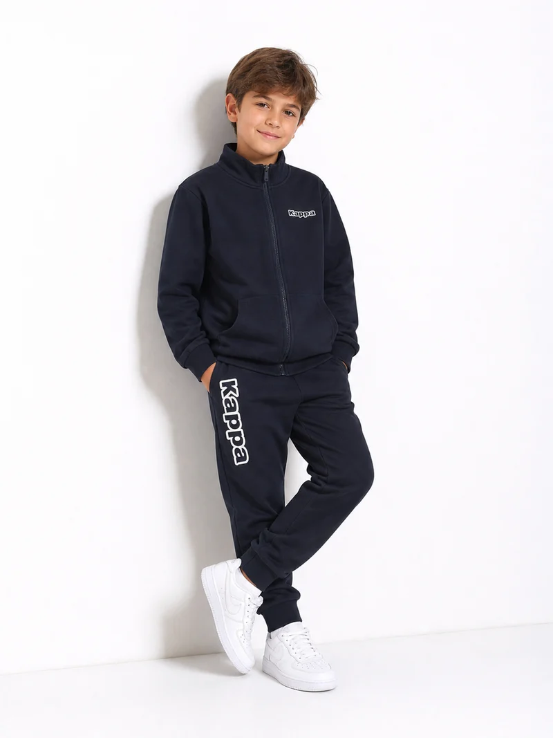 Completo tuta da ragazzo 2 pezzi full zip con interno in caldo cotone - blu scuro