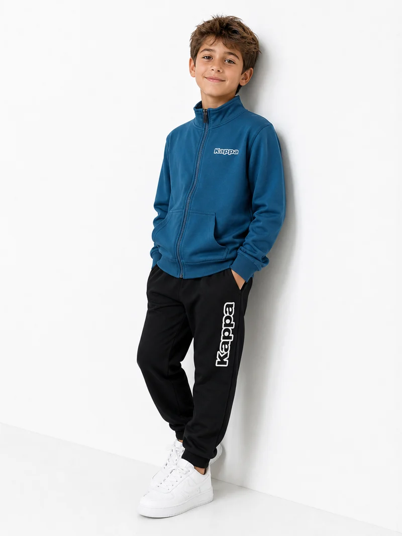Completo tuta da ragazzo 2 pezzi full zip con interno in caldo cotone - ottanio