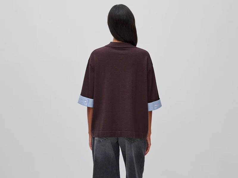 Poloshirt aus Wollmischung