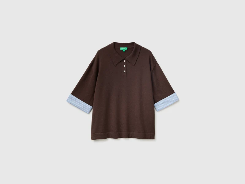 Poloshirt aus Wollmischung