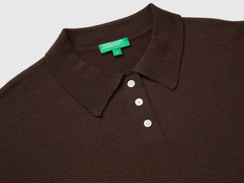 Poloshirt aus Wollmischung