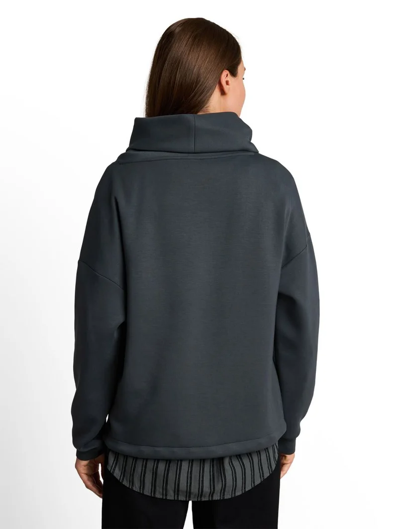 Scuba Sweatshirt mit Wasserfallkragen