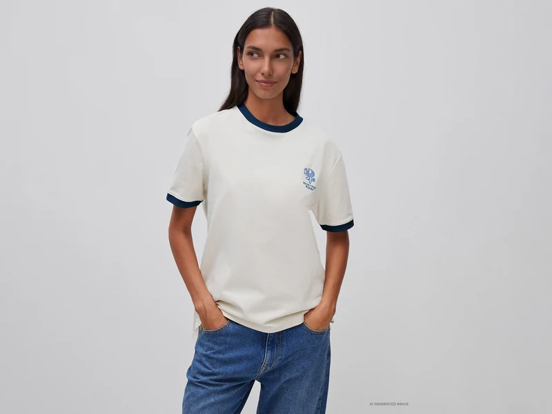 Benetton Rugby-T-Shirt, 100 % Baumwolle
