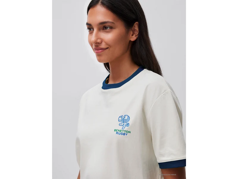 Benetton Rugby-T-Shirt, 100 % Baumwolle