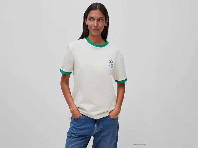 Benetton Rugby-T-Shirt, 100 % Baumwolle