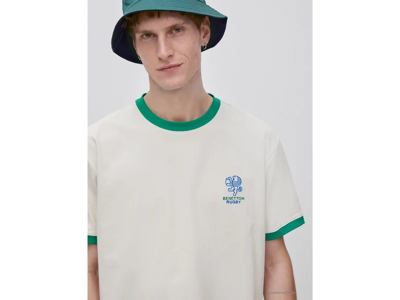 Benetton Rugby-T-Shirt, 100 % Baumwolle