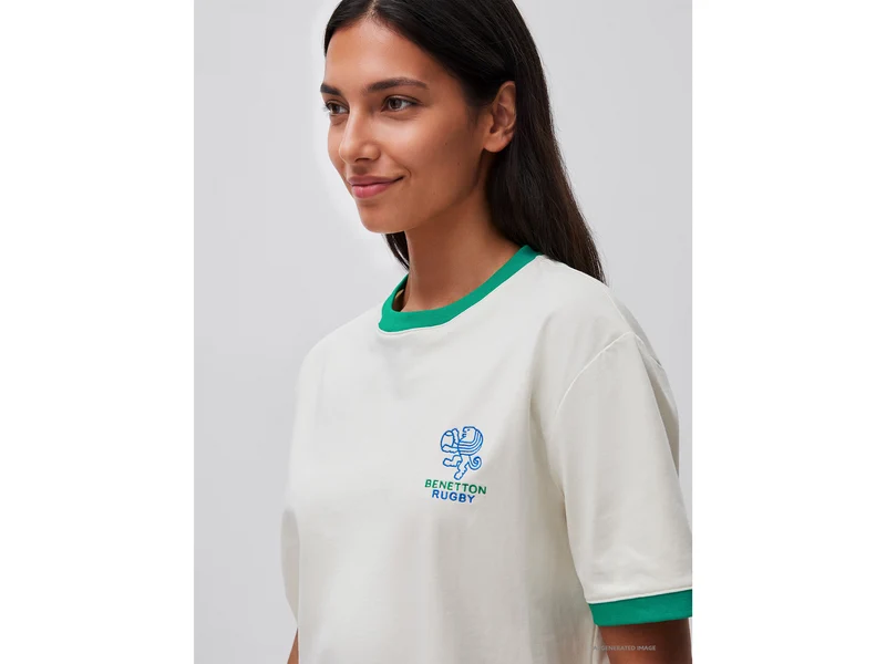 Benetton Rugby-T-Shirt, 100 % Baumwolle