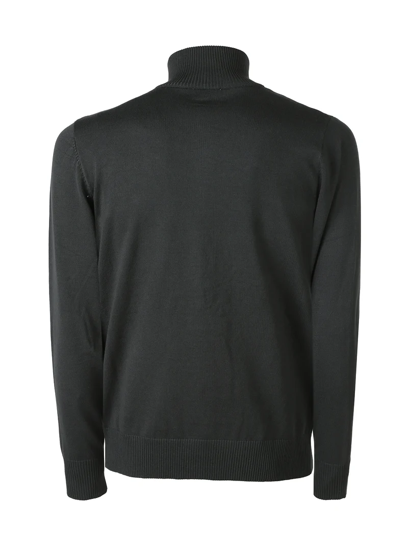 Cardigan uomo in maglia con zip - militare
