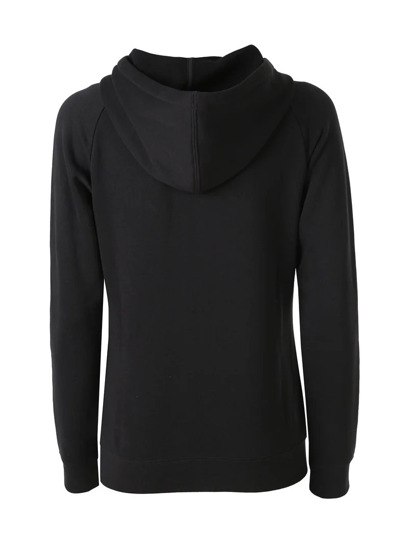 Felpa donna con cappuccio e zip a blocchi colore - nero