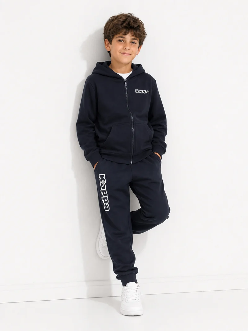 Completo tuta da ragazzo 2 pezzi con cappuccio e zip - blu scuro