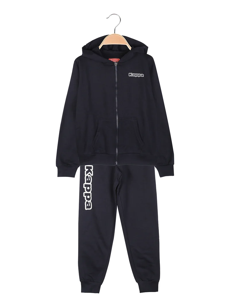 Completo tuta da ragazzo 2 pezzi con cappuccio e zip - blu scuro