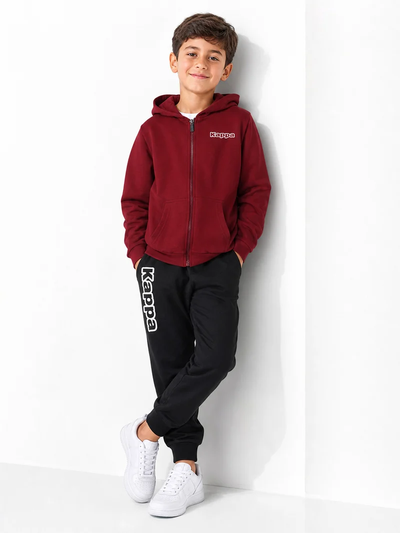 Completo tuta da ragazzo 2 pezzi con cappuccio e zip - bordeaux