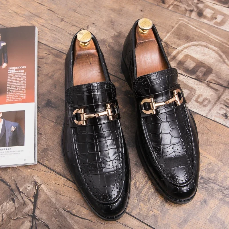 Leather Buckle Loafers
