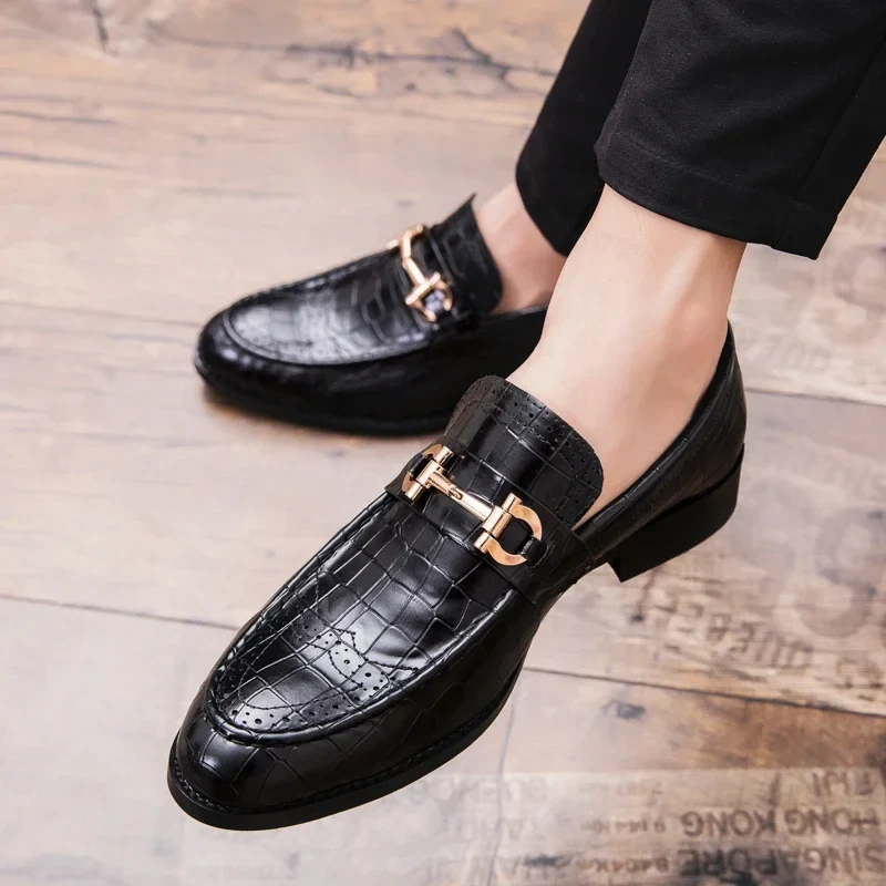 Leather Buckle Loafers