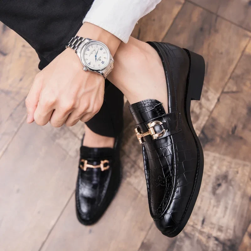Leather Buckle Loafers