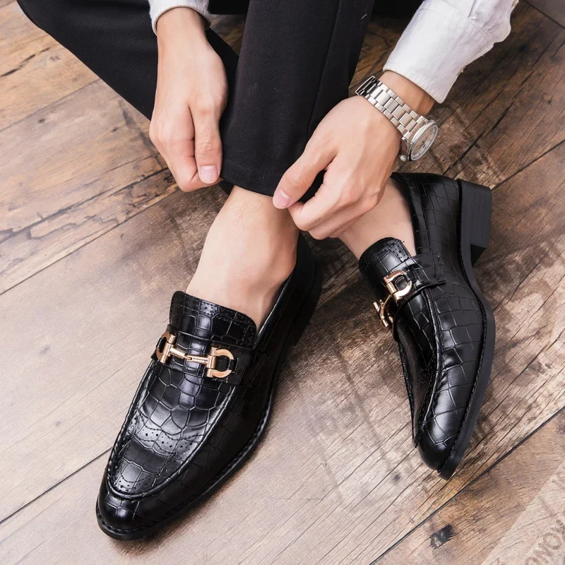 Leather Buckle Loafers