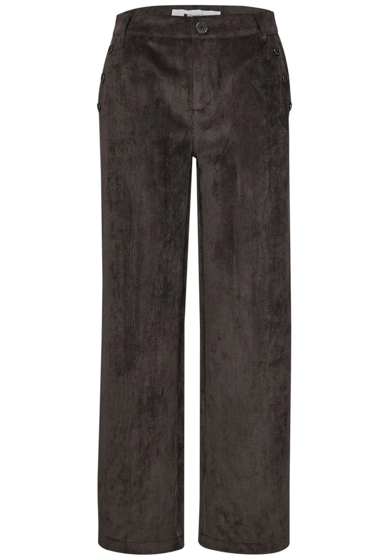 Mid Waist Straight Leg Hose mit Knöpfen