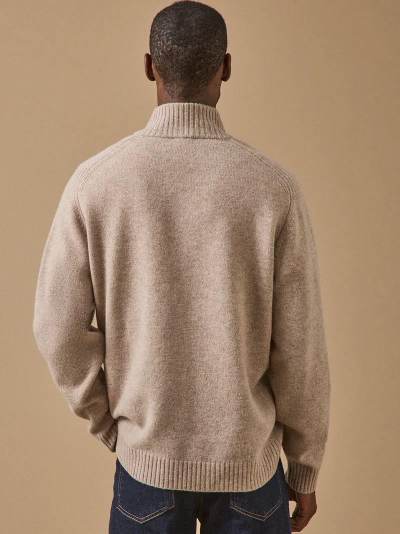 Herren-Pullover mit Stehkragen und Reißverschluss