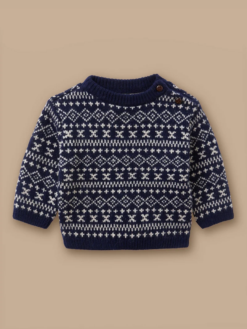 Jacquard-Pullover aus Wolle für Babys