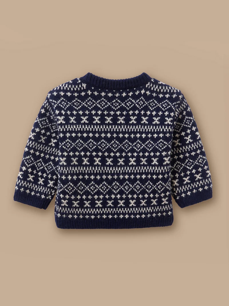 Jacquard-Pullover aus Wolle für Babys
