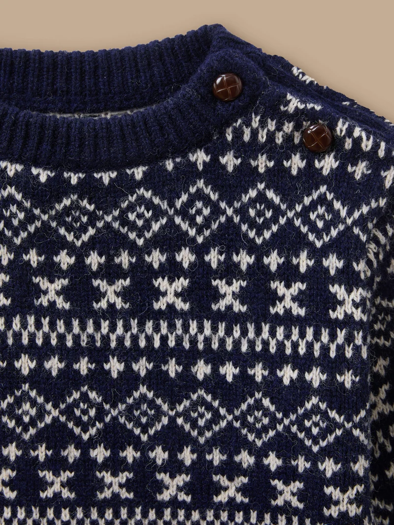 Jacquard-Pullover aus Wolle für Babys