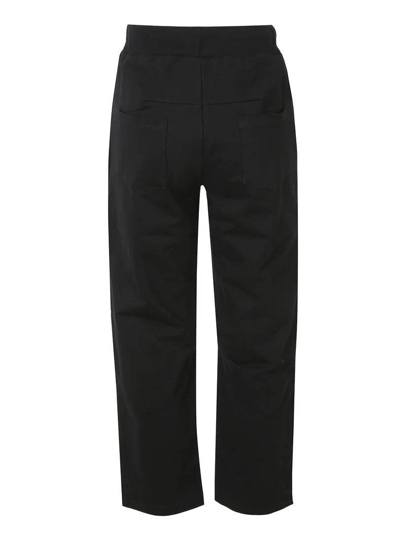Pantaloni sportivi da donna in cotone con coulisse - nero