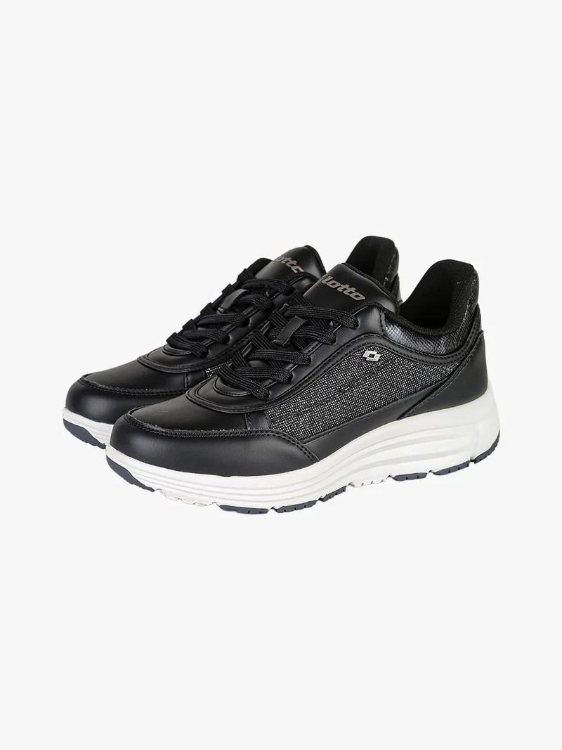 Sneakers donna con zeppa e dettagli glitter - nero