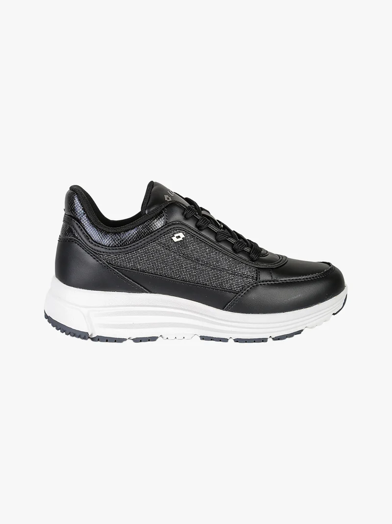 Sneakers donna con zeppa e dettagli glitter - nero