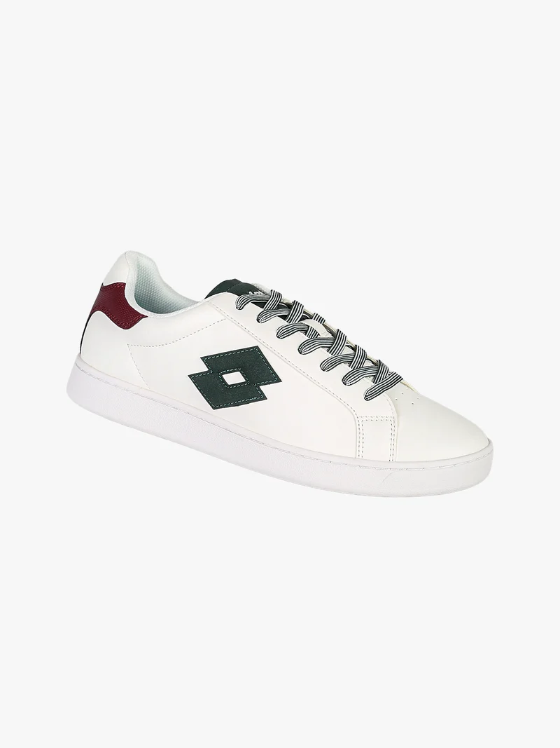 Sneakers basse da uomo in ecopelle con logo - bianco