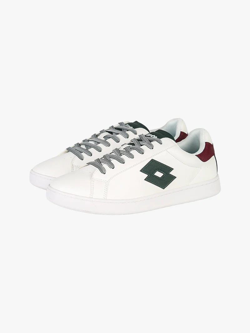 Sneakers basse da uomo in ecopelle con logo - bianco