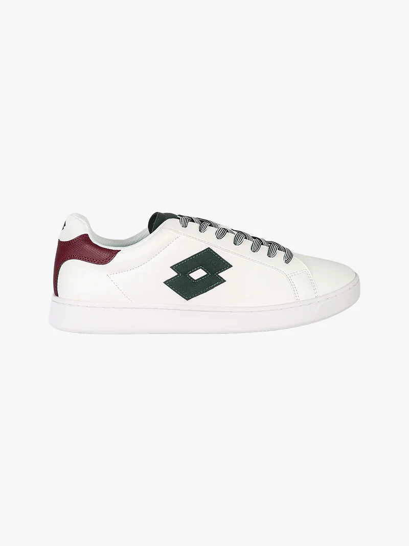Sneakers basse da uomo in ecopelle con logo - bianco