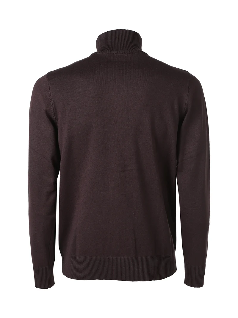 Cardigan uomo in maglia con zip - moro