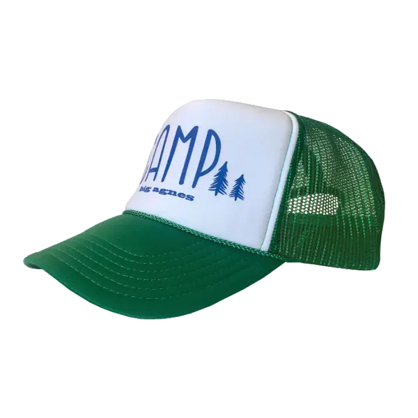 Camp Trucker Hat - White/Kelly Green